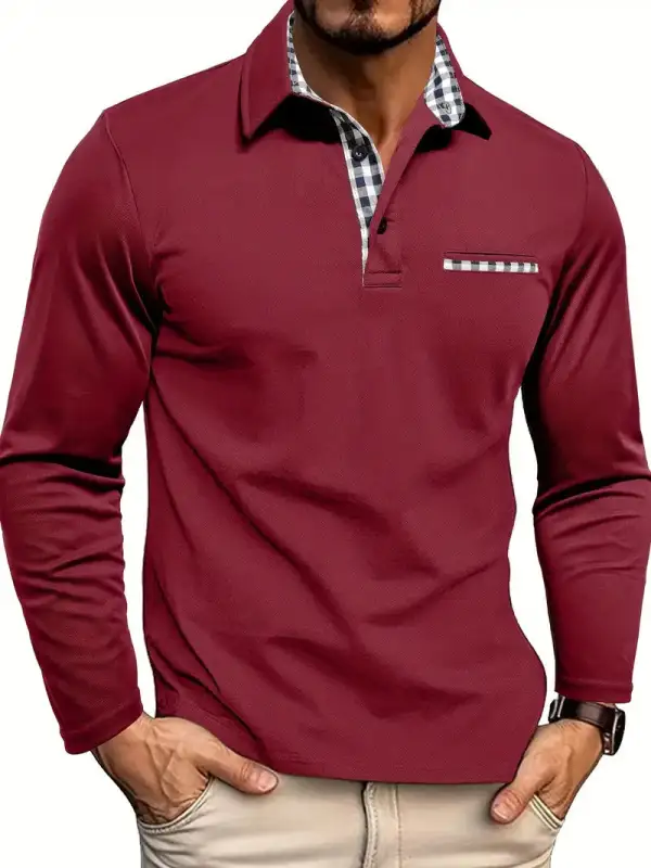 Men's Classic Men's Summer Polo Shirt With Long Sleeves