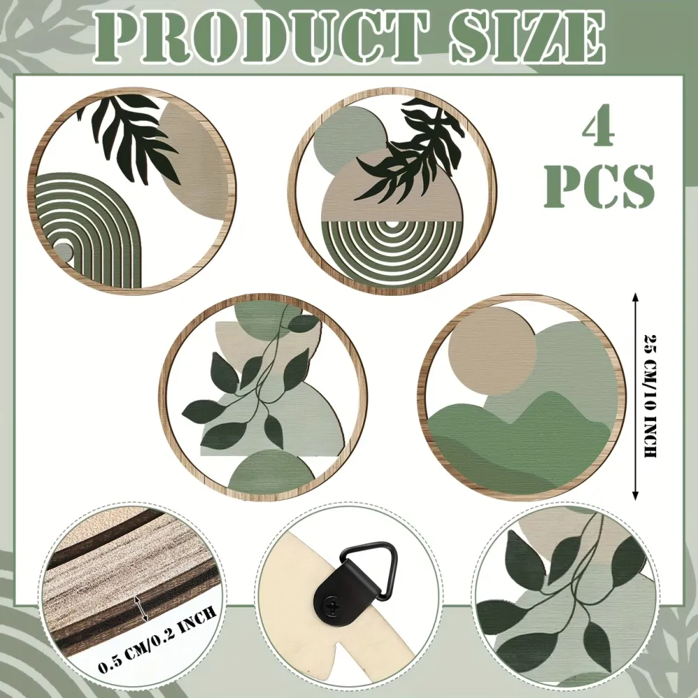 4-Piece Wooden Wall Decor