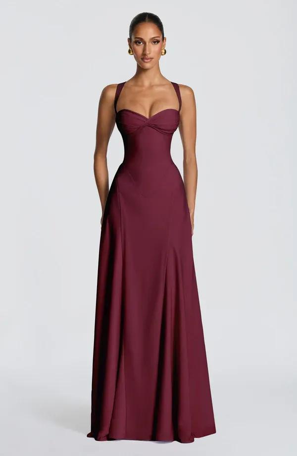 Lydia Camisole Waist-Cinched Maxi Dress