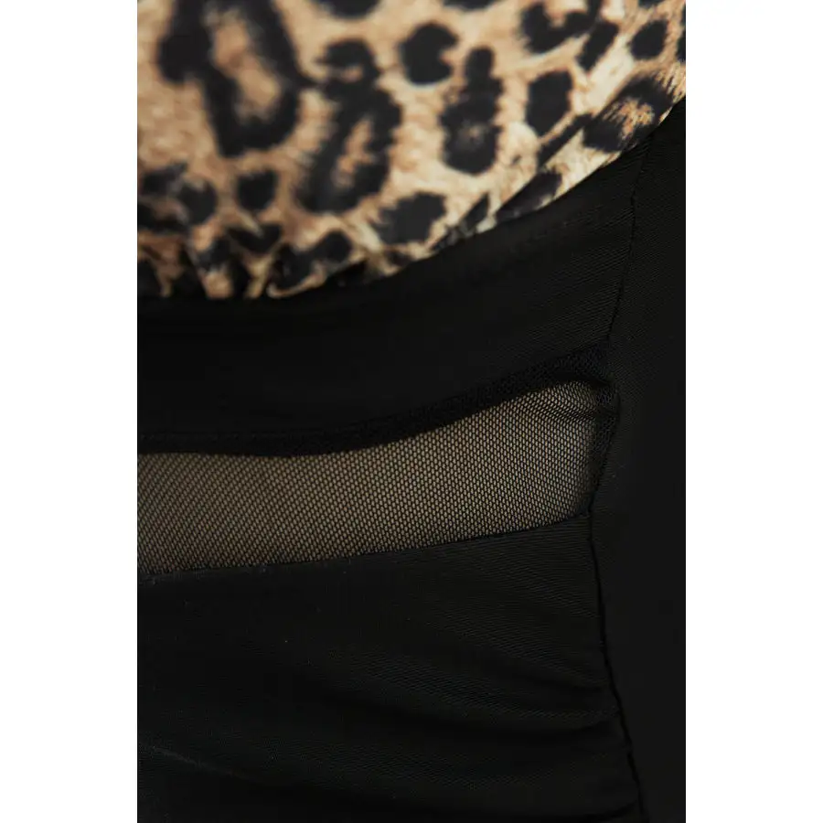 Women's V-Neck Leopard-Print One-Piece Swimsuit