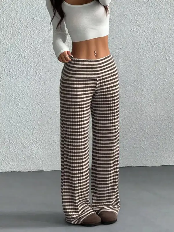 Sequin Striped Wide Leg Pants