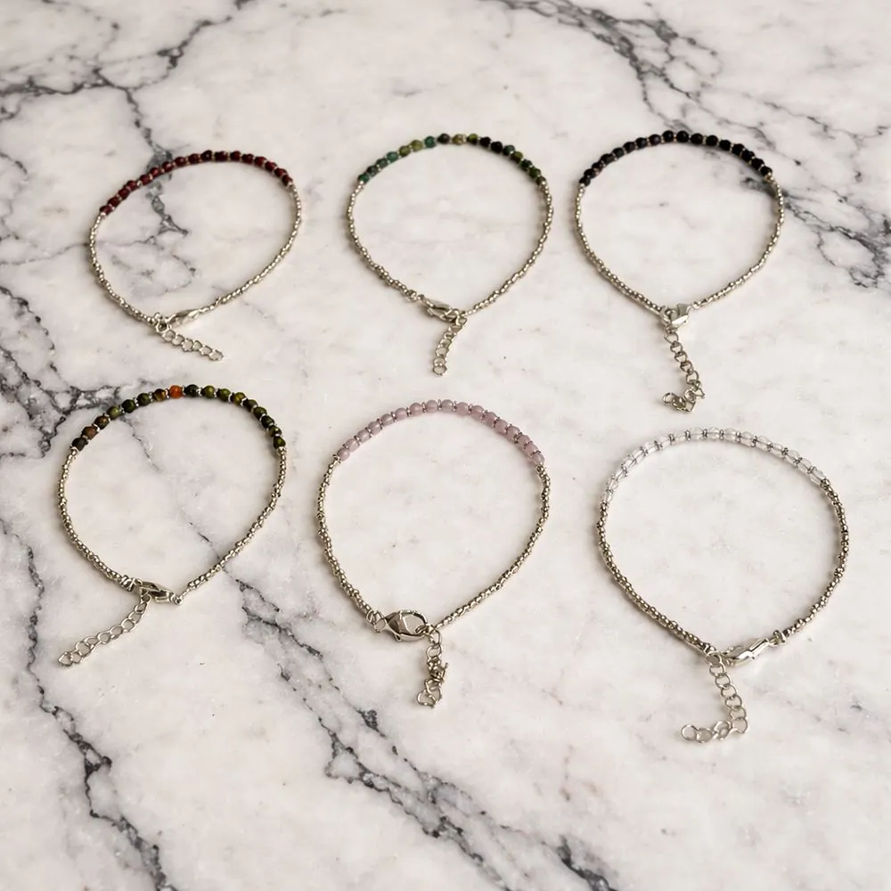 Everyday Chain Gemstone -Plated Bracelet