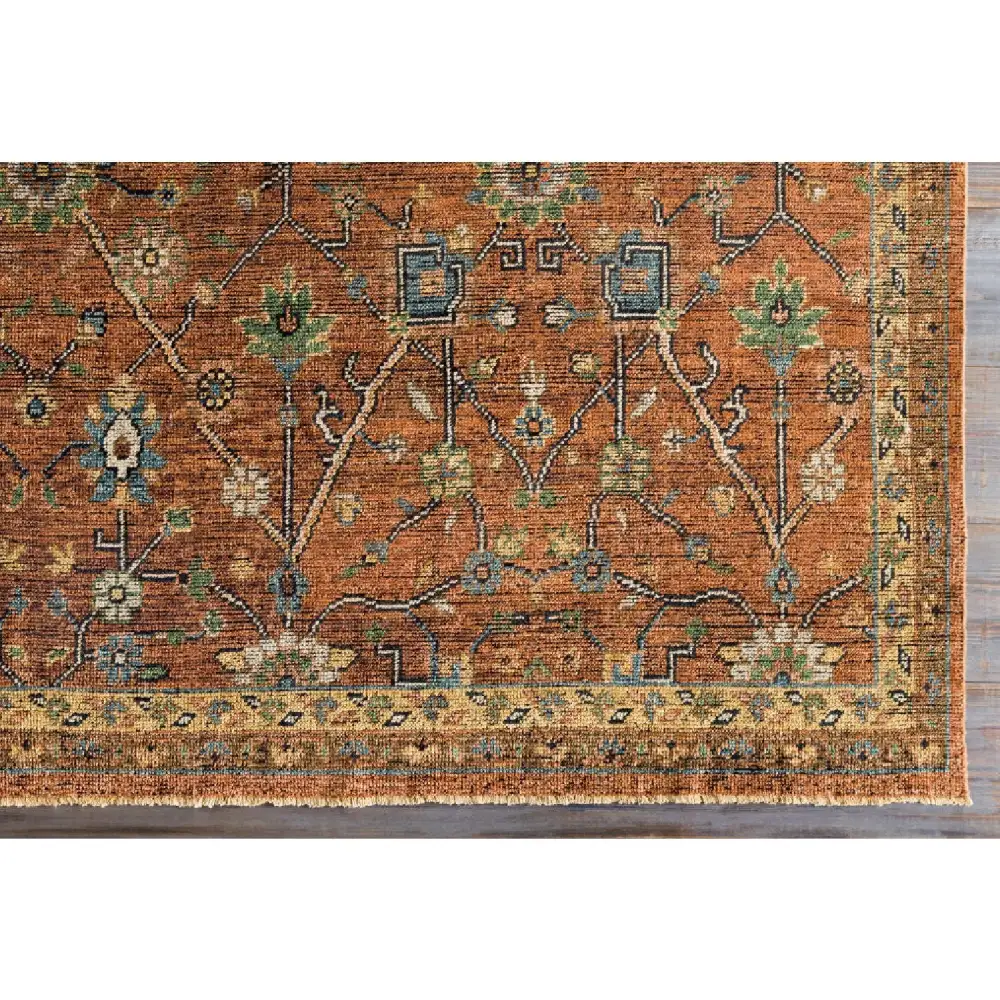 Hand-Knotted Fringed Wool Carpet