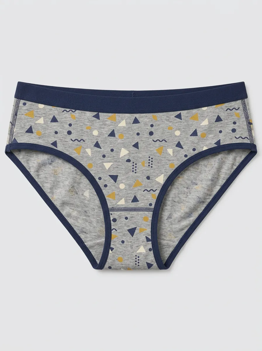Women's Printed Briefs with Geometric Abstract Detail