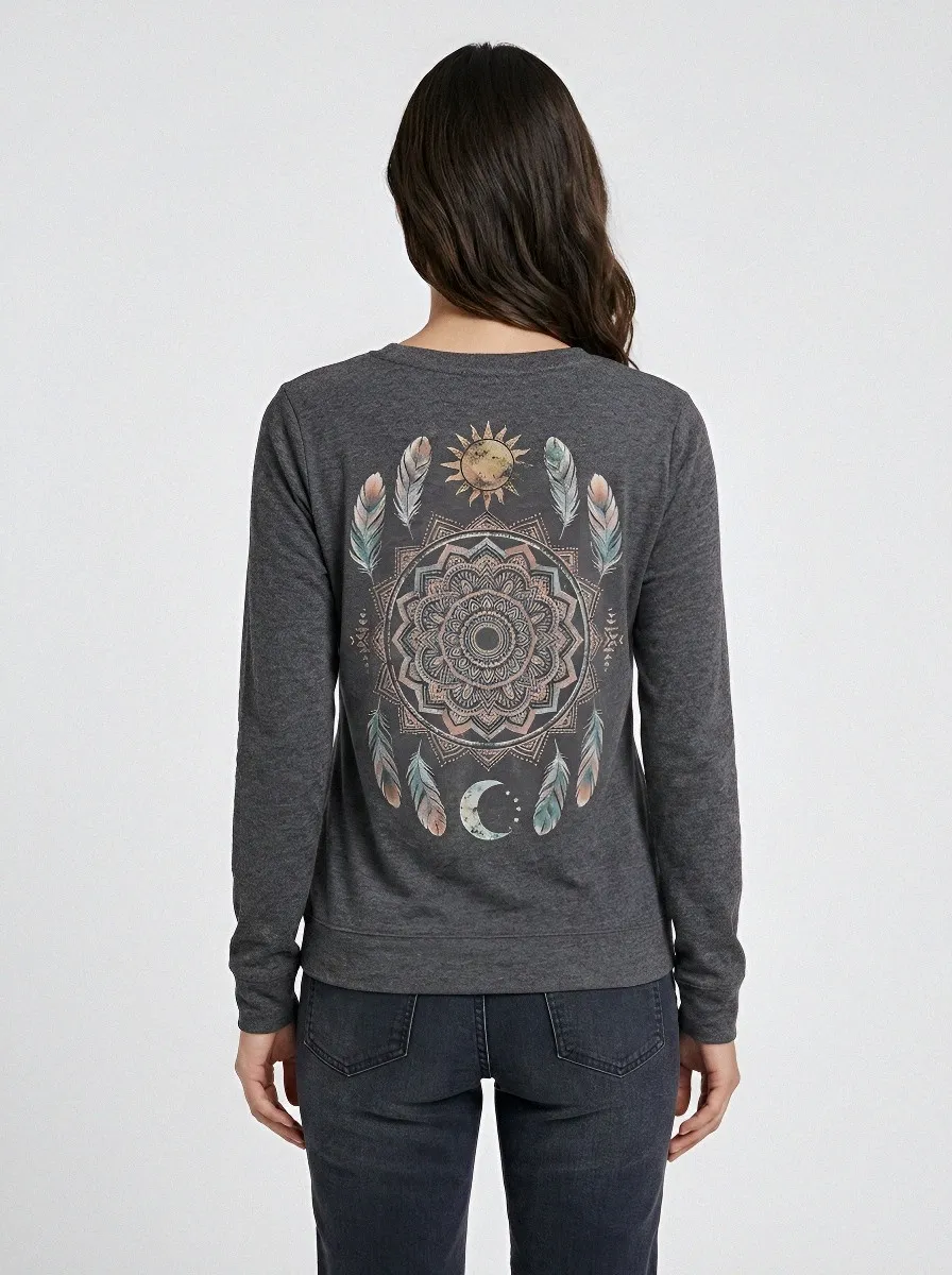 Boho Mandala Feather T-Shirt Classic