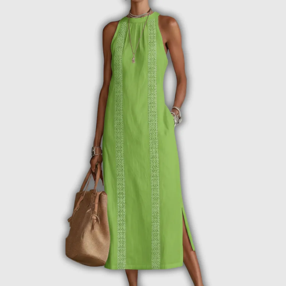 Linen Cotton Relaxed Midi Dress