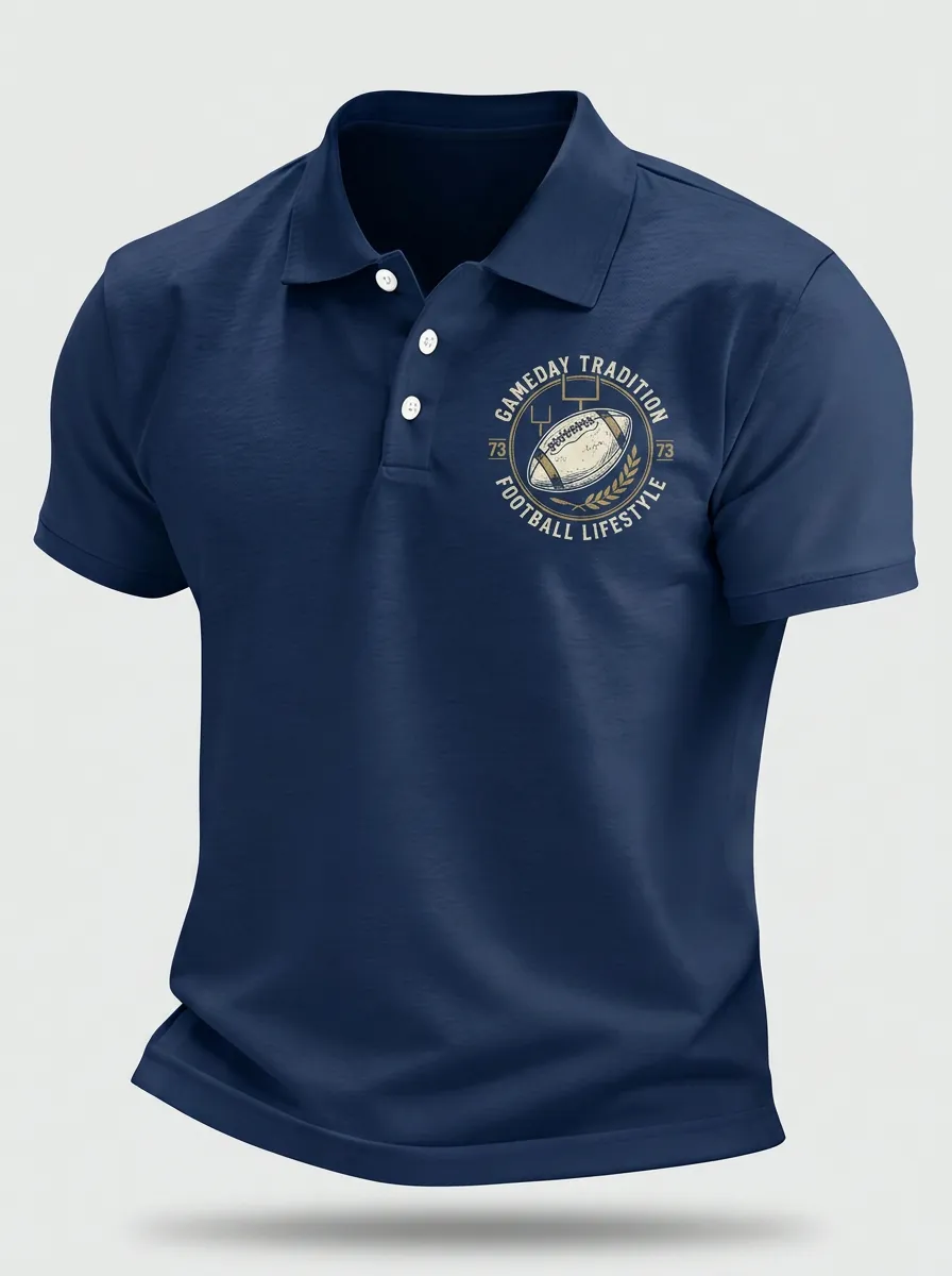Football Inspired Casual Polo Shirt