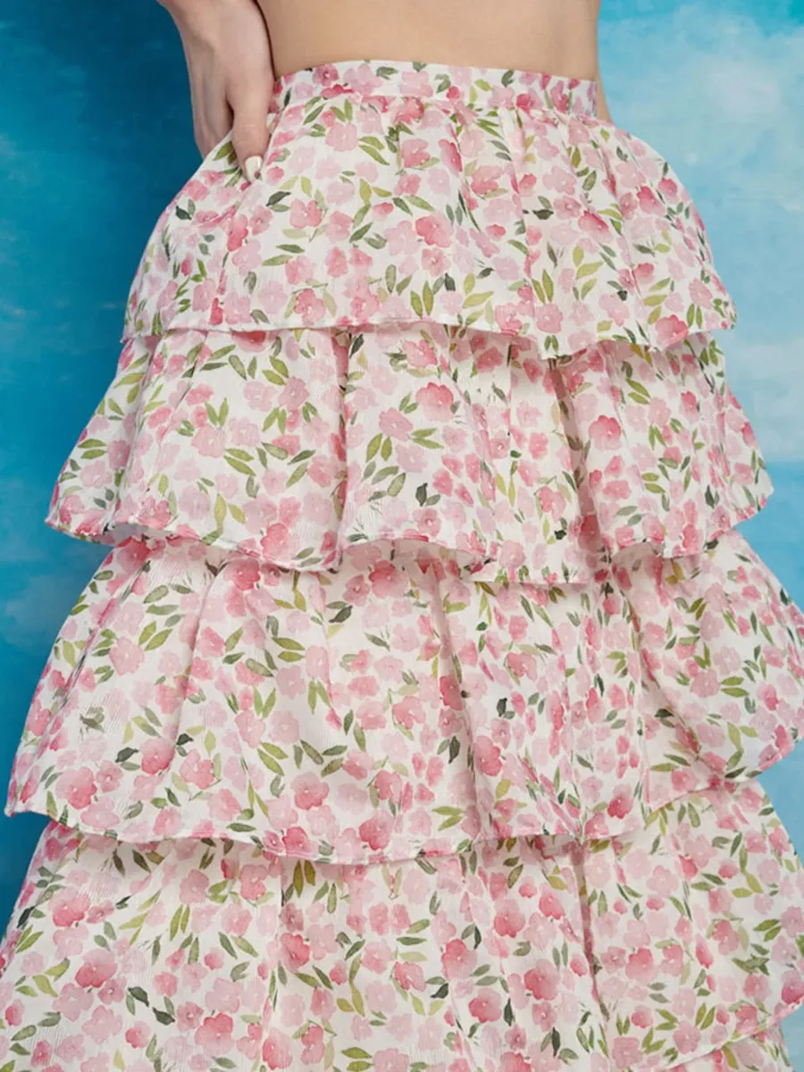 Tiered Midi Skirt