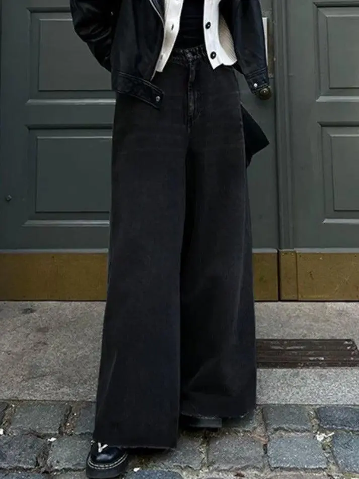 Vintage Wash Wide Leg Flare Boyfriend Jeans