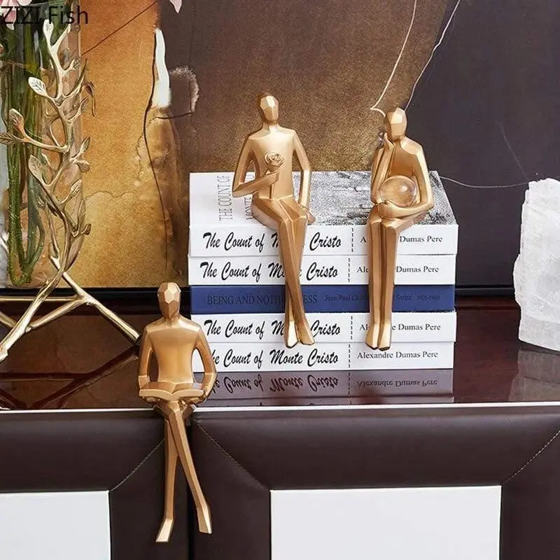 Modern Resin Accent Sculpture