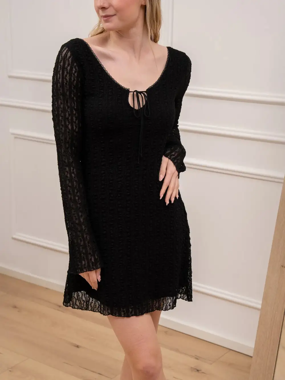Lattice Mini Lace Dress