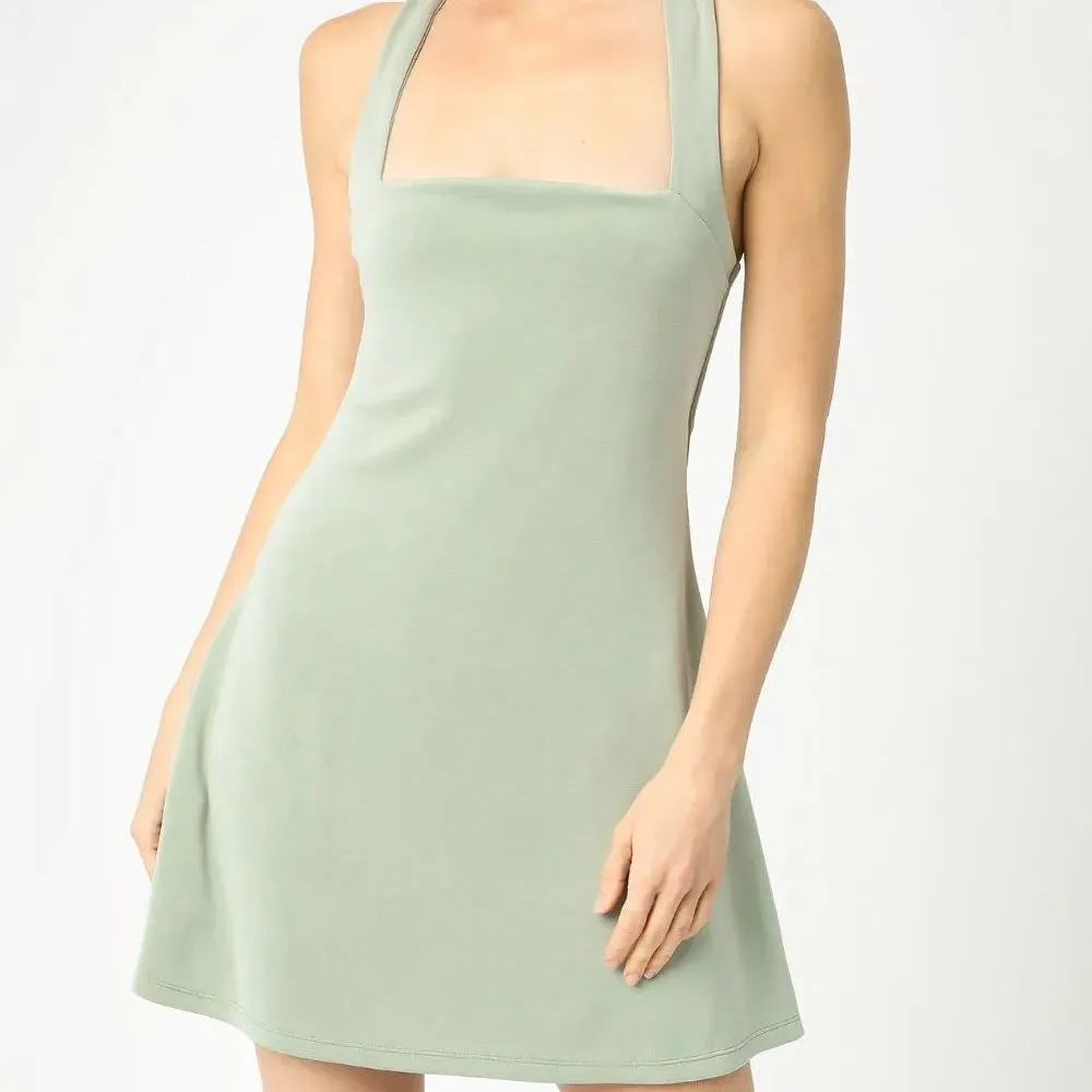 Crisscross Square Neck Active Dress