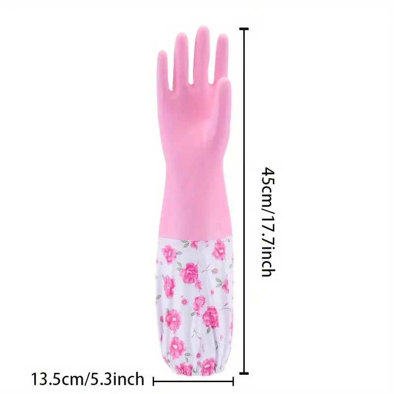 Floral Long Cleaning Gloves