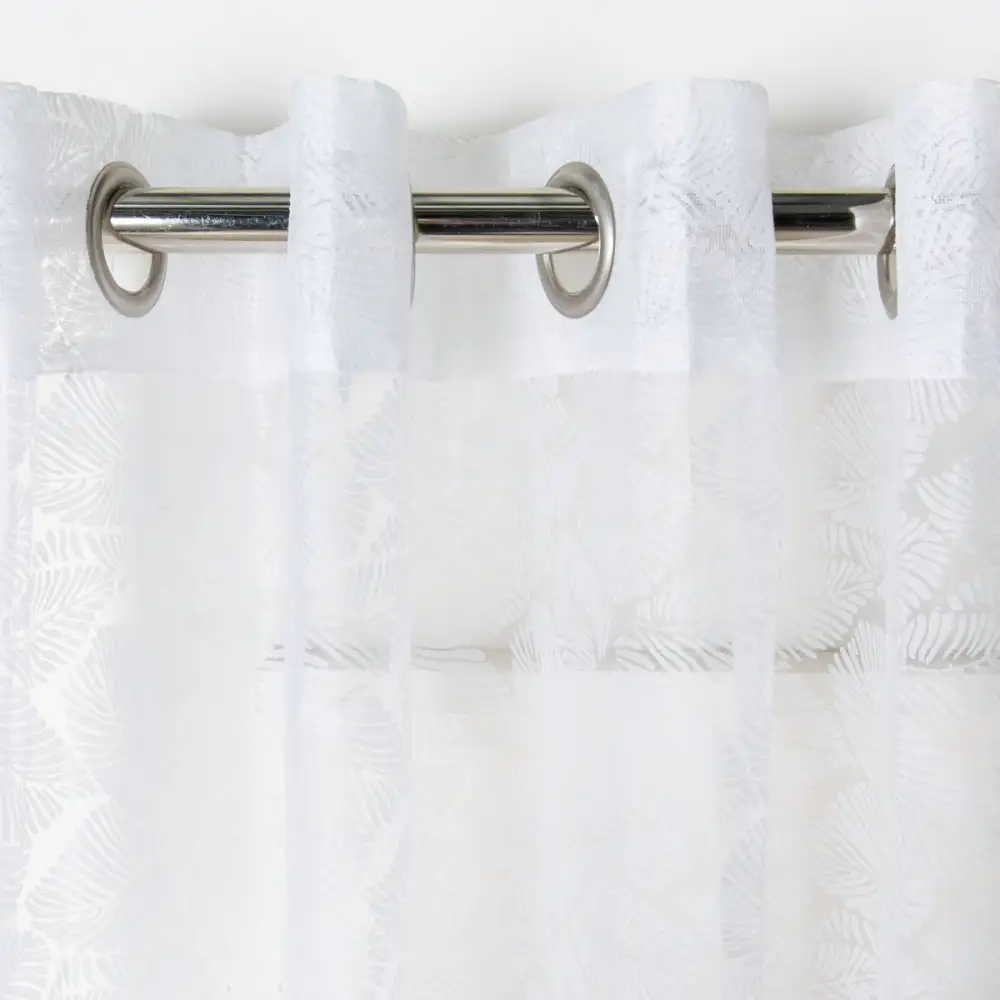 Sheer Palm Frond Eyelet Coastal Curtain Panel