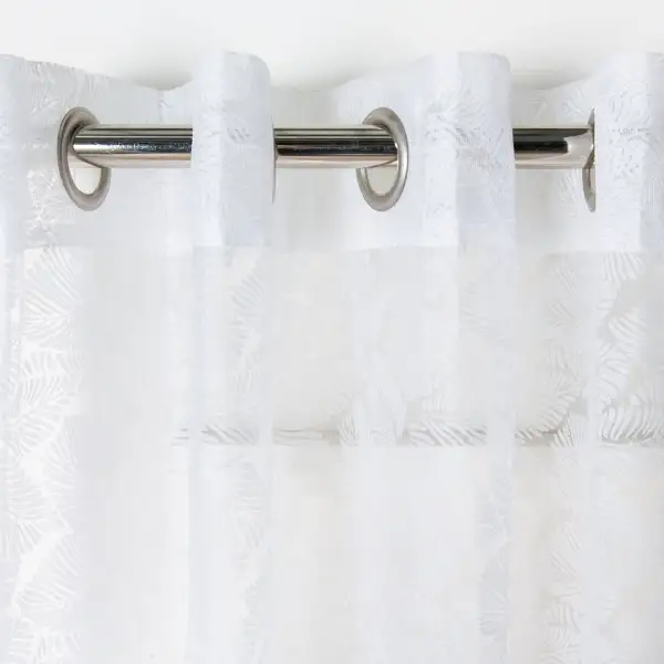 Sheer Palm Frond Eyelet Coastal Curtain Panel