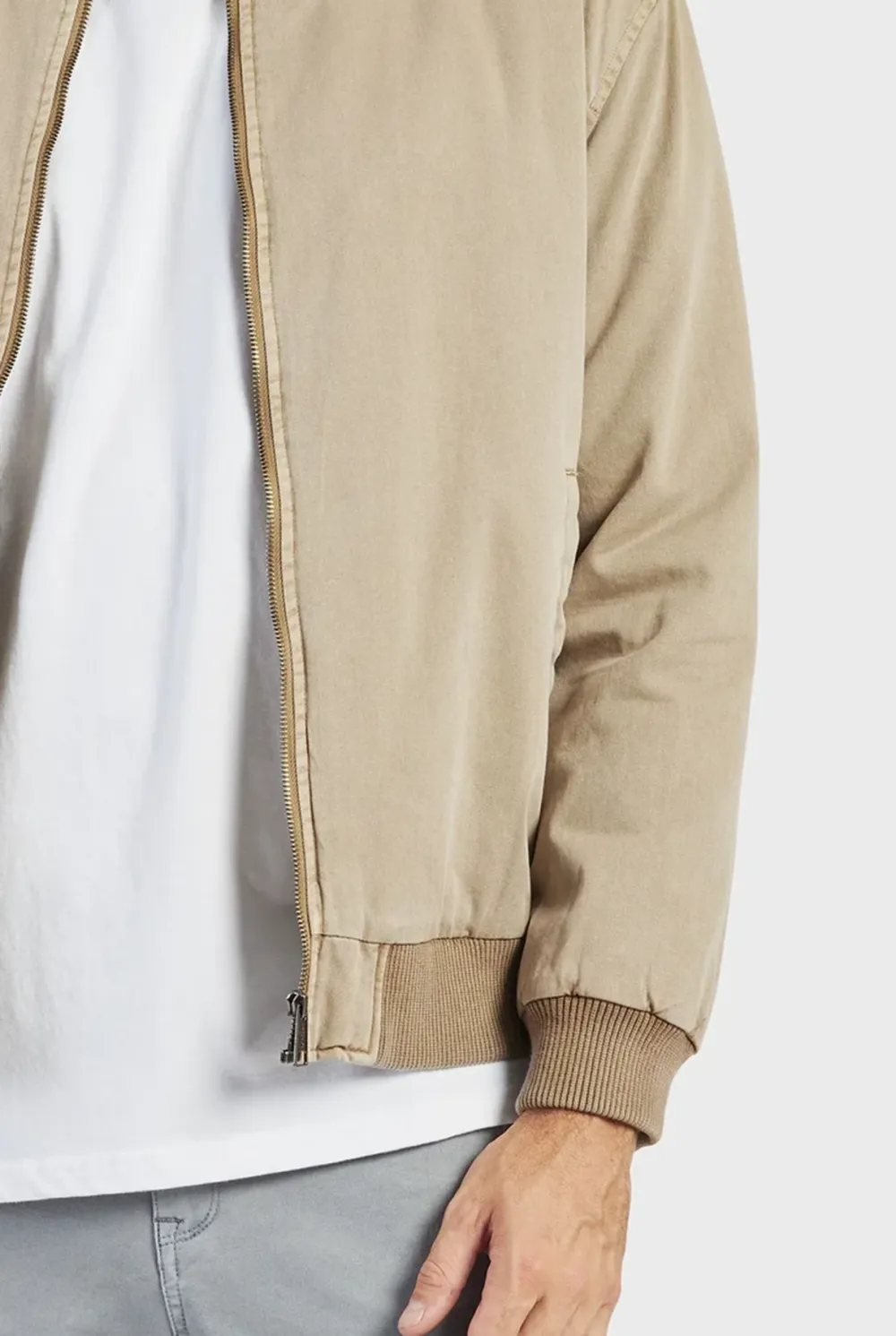 Lightweight Bomber Style Ribbed Cuff Jacket