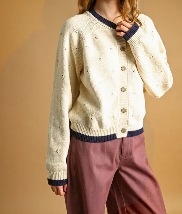 Pointelle Knit Cardigan