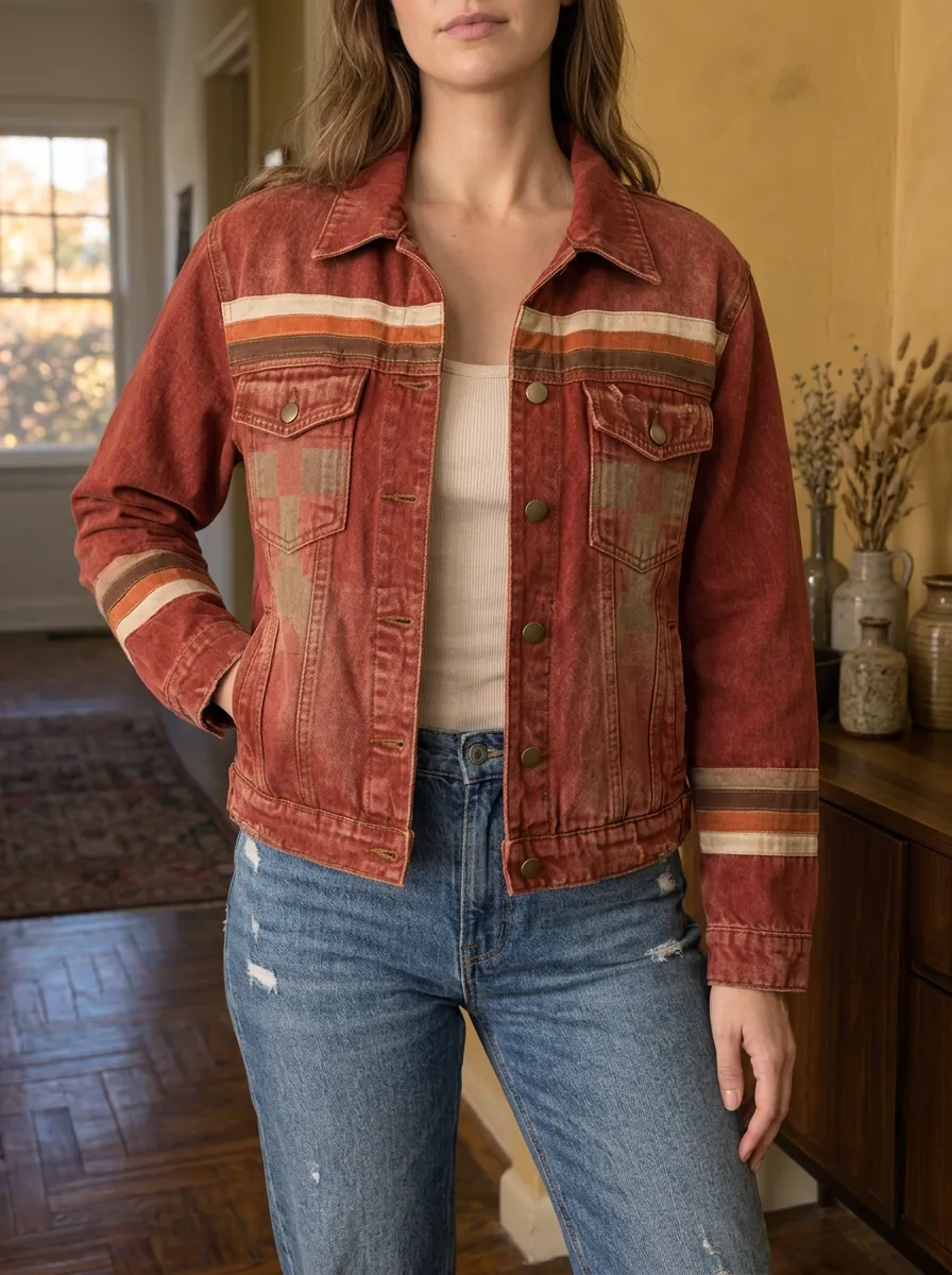 Women's Casual Retro Vintage Striped Jacket