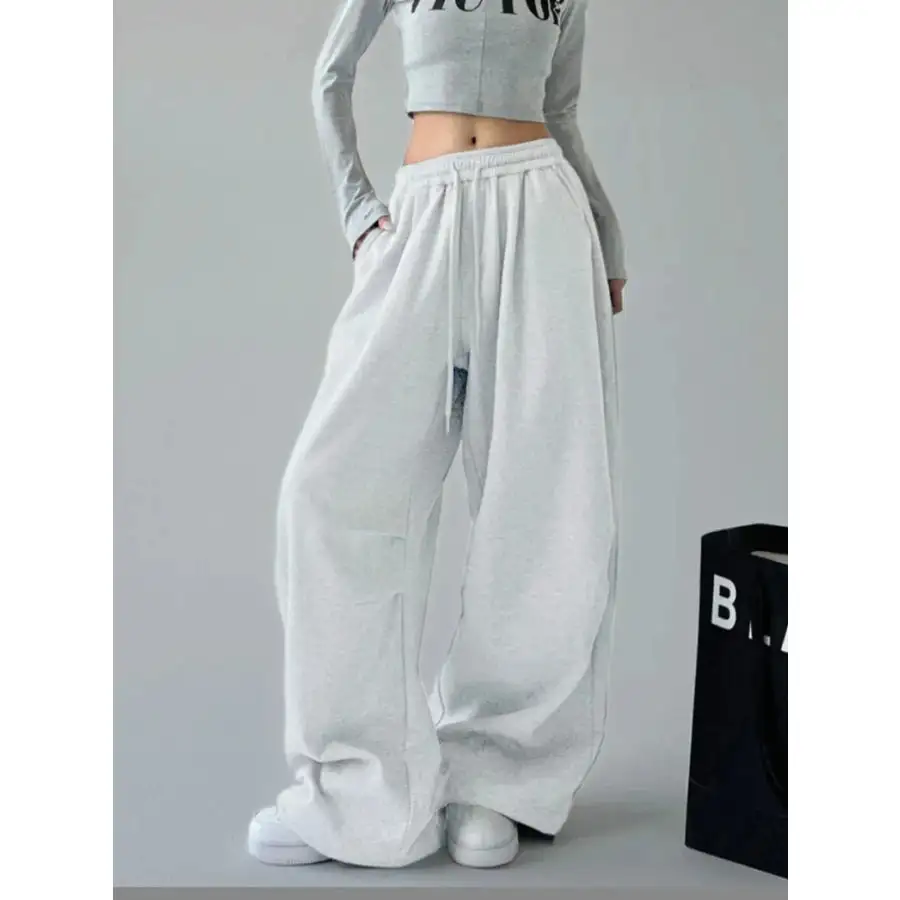 Oversized Wide Leg Drawstring Pants