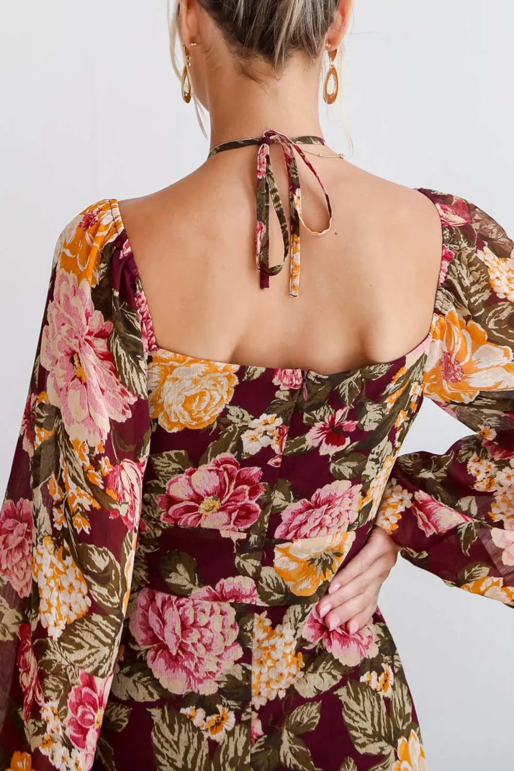 Plum Floral Maxi Dress