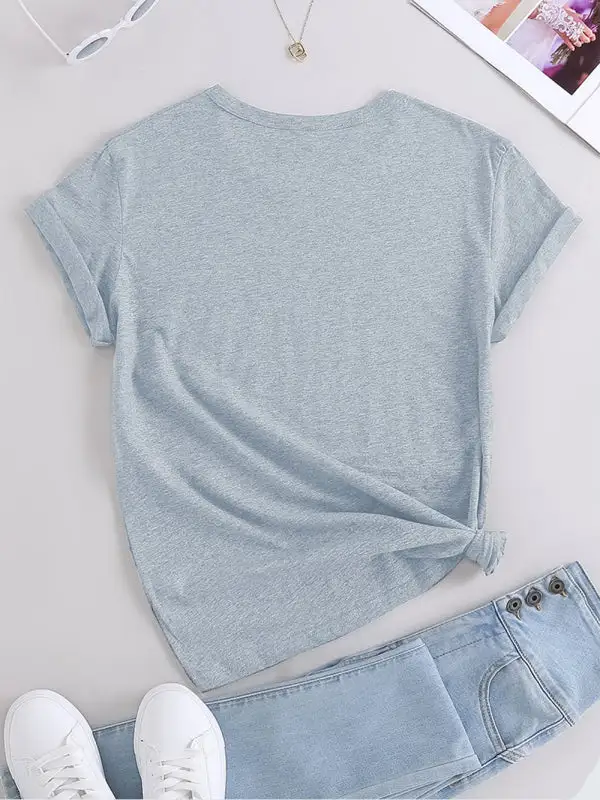 Weekend Round-Neck Collared Short-Sleeve Knit T-Shirt