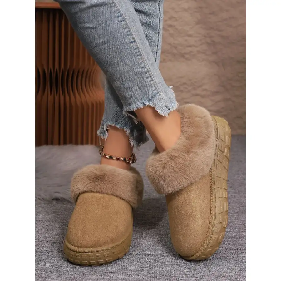 Faux Fur Lined Suede Winter Boots