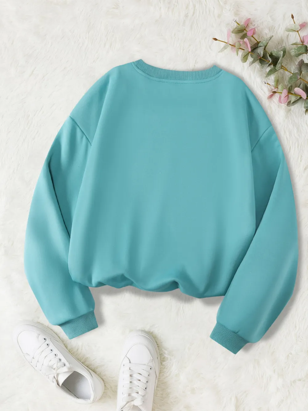 Black Bicycle & Sunflower Print Sweatshirt