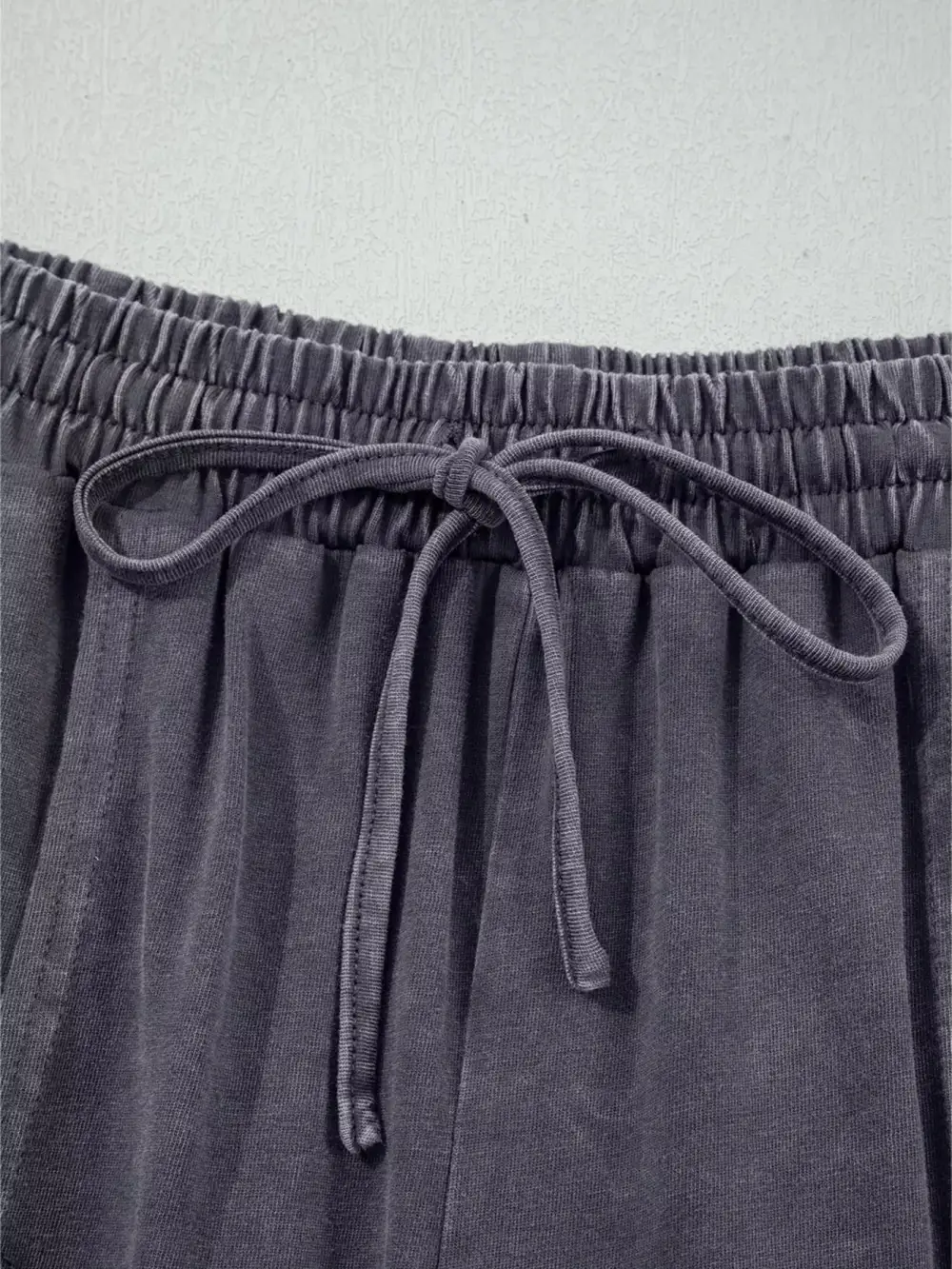 Flower Patch Mineral Washed Terry Knit Cropped Wide Leg Pants