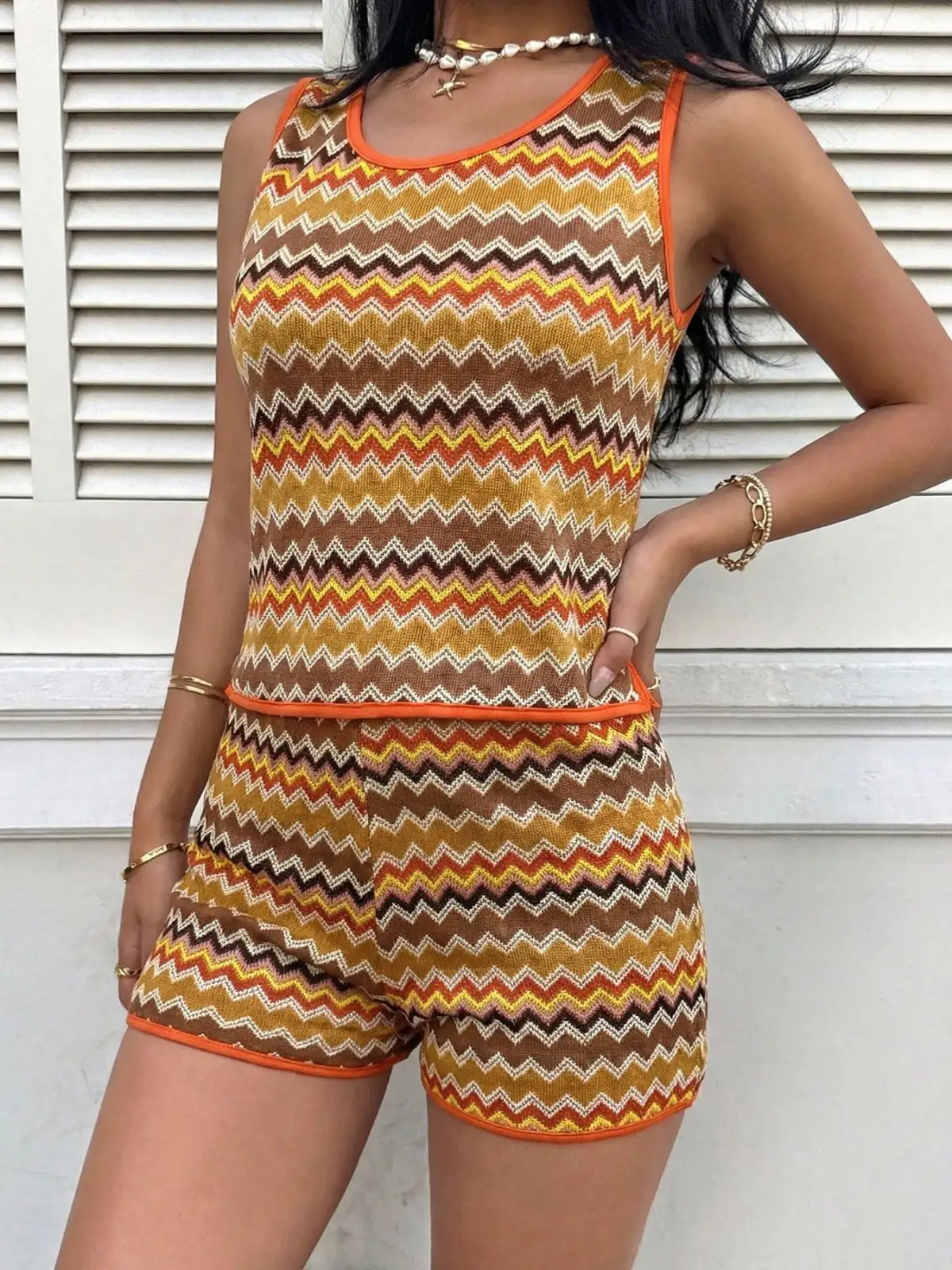 Refined Knit Shorts Matching Set