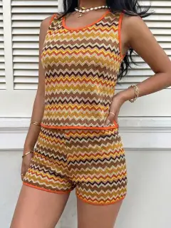 Refined Knit Shorts Matching Set