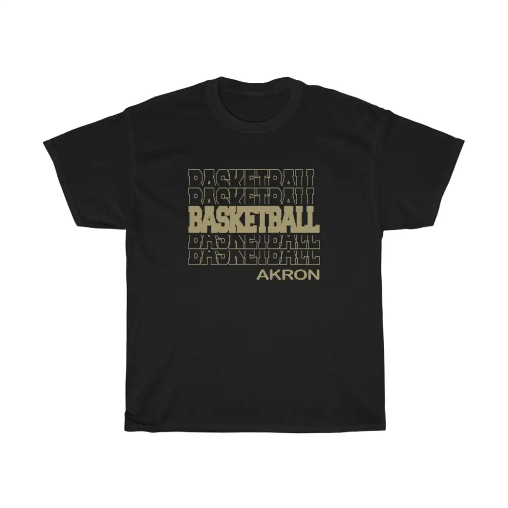 Basketball Akron in Modern Stacked Lettering