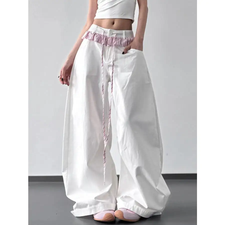 Everyday Wide Leg Drawstring Casual Pants