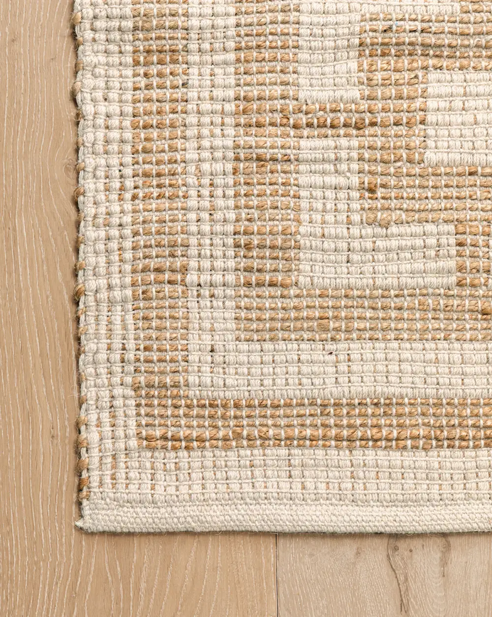 Cut-Square Handwoven Wool-Jute Area Rug