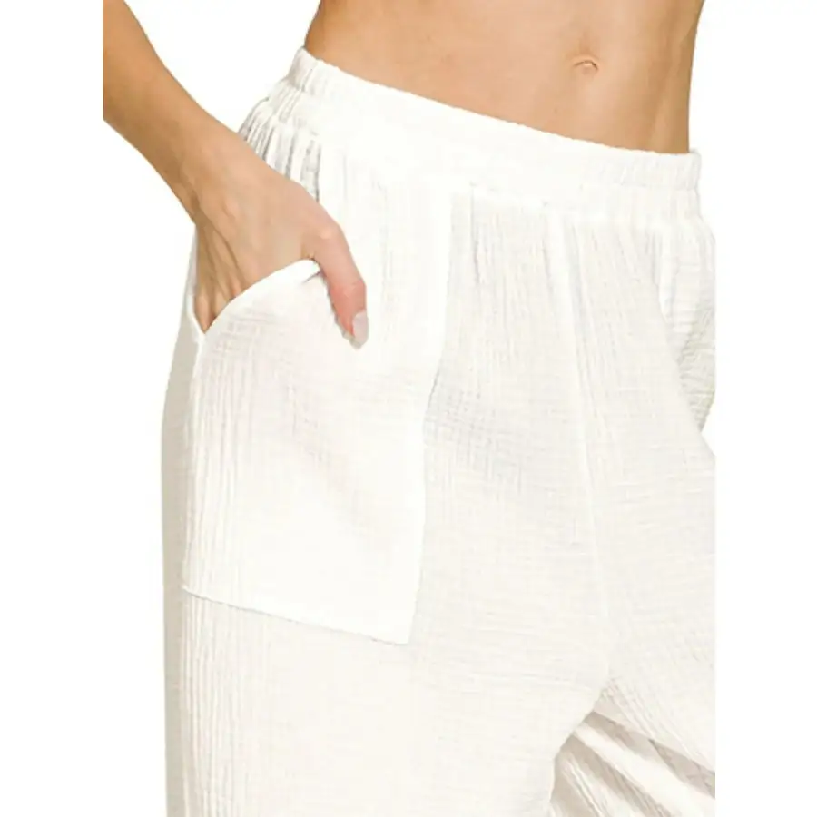 Double Gauze Elastic Band Pants