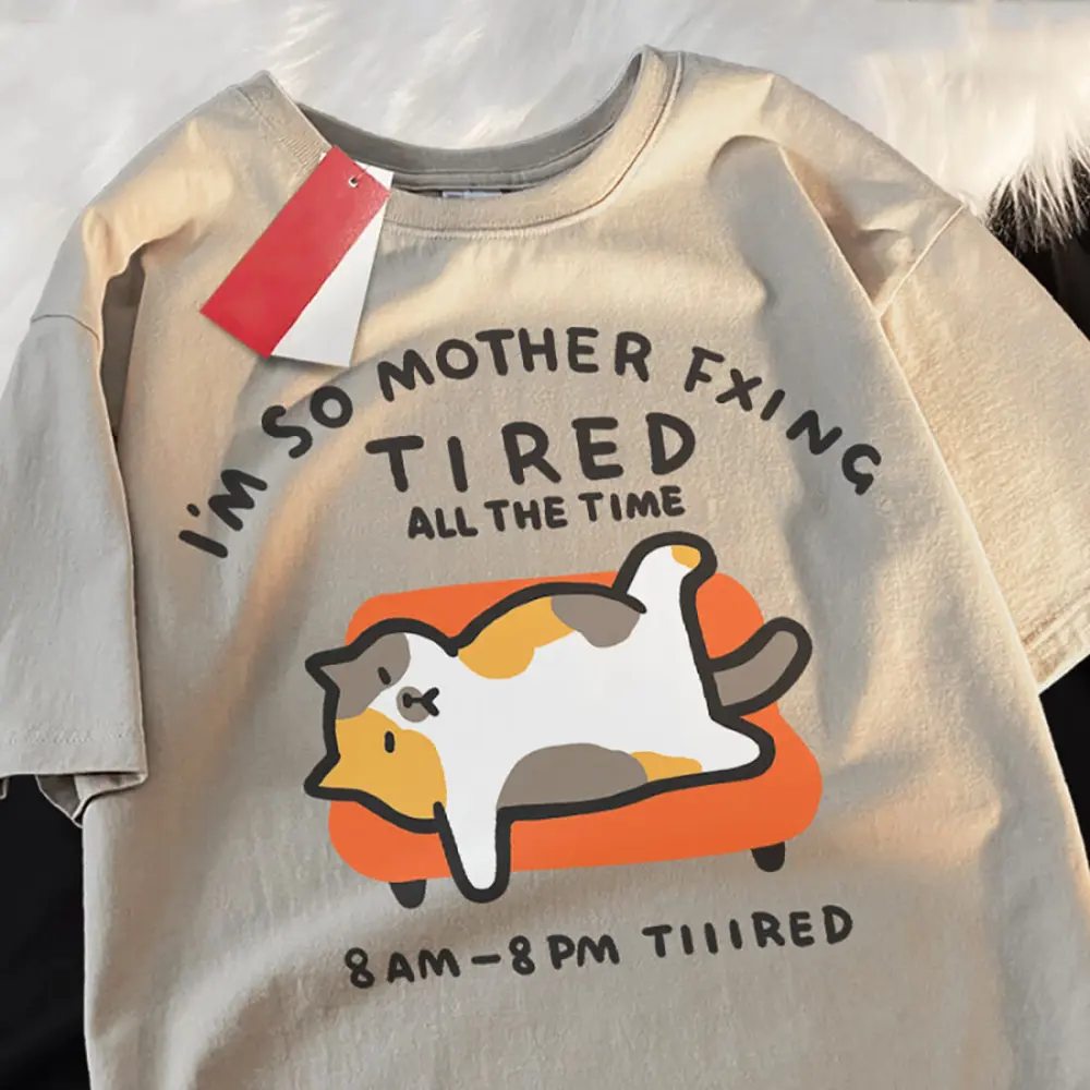 Cat Tired Graphic T-Shirt