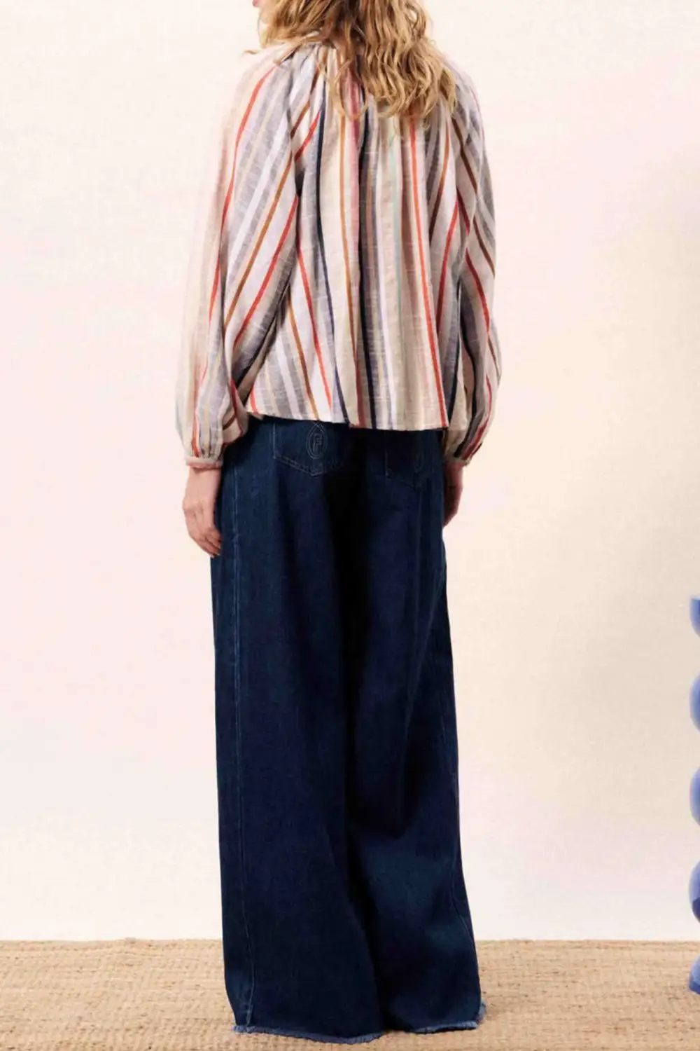 Striped Button Front Oversized Shirt