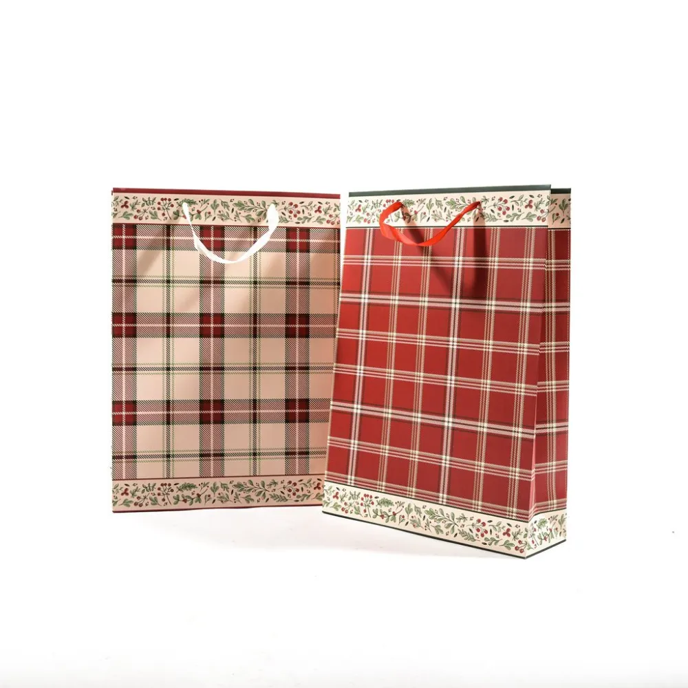 Check Pattern Paper Carry Bag