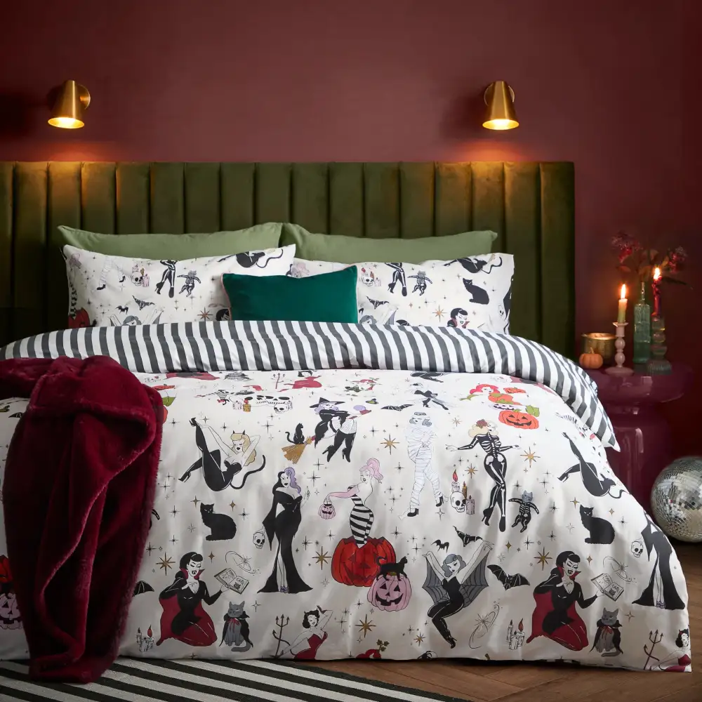 Softly Styled Bedroom Reversible Stripe Cotton Duvet Cover Set