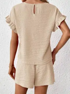 Refined Refined Drawstring Tee and Shorts Matching Set