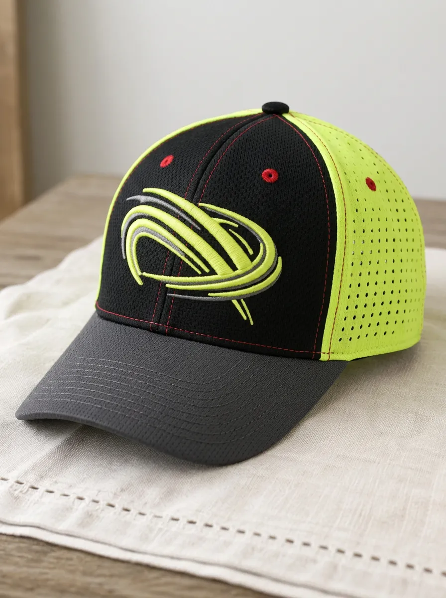 Unisex Football Fan Neon Swirl Embroidered Baseball Cap