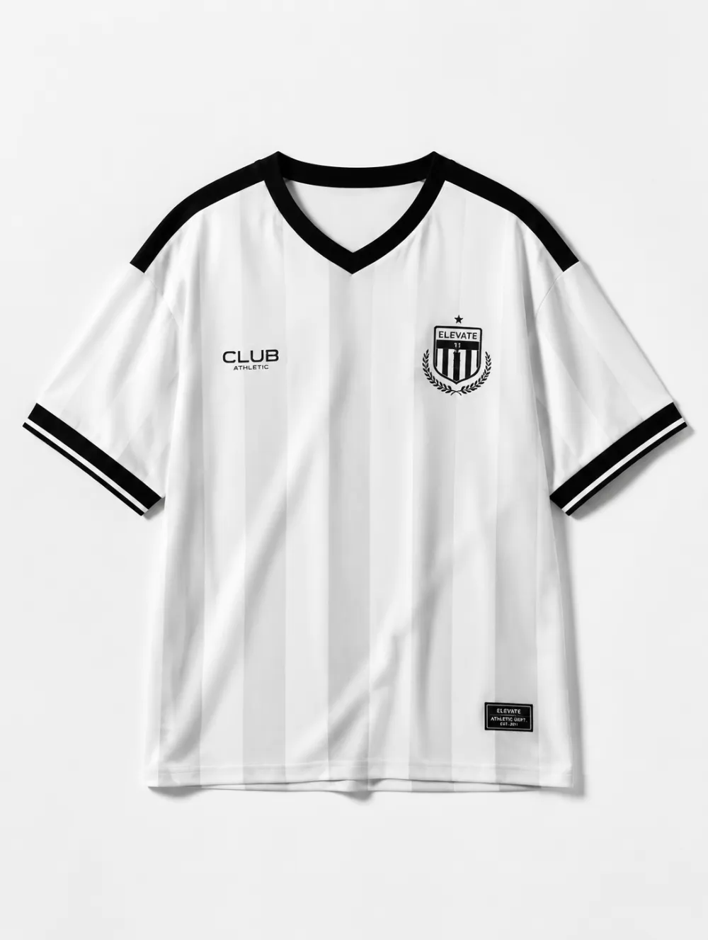 Men's Club Athletic Soccer Striped Printed Jersey Shirt