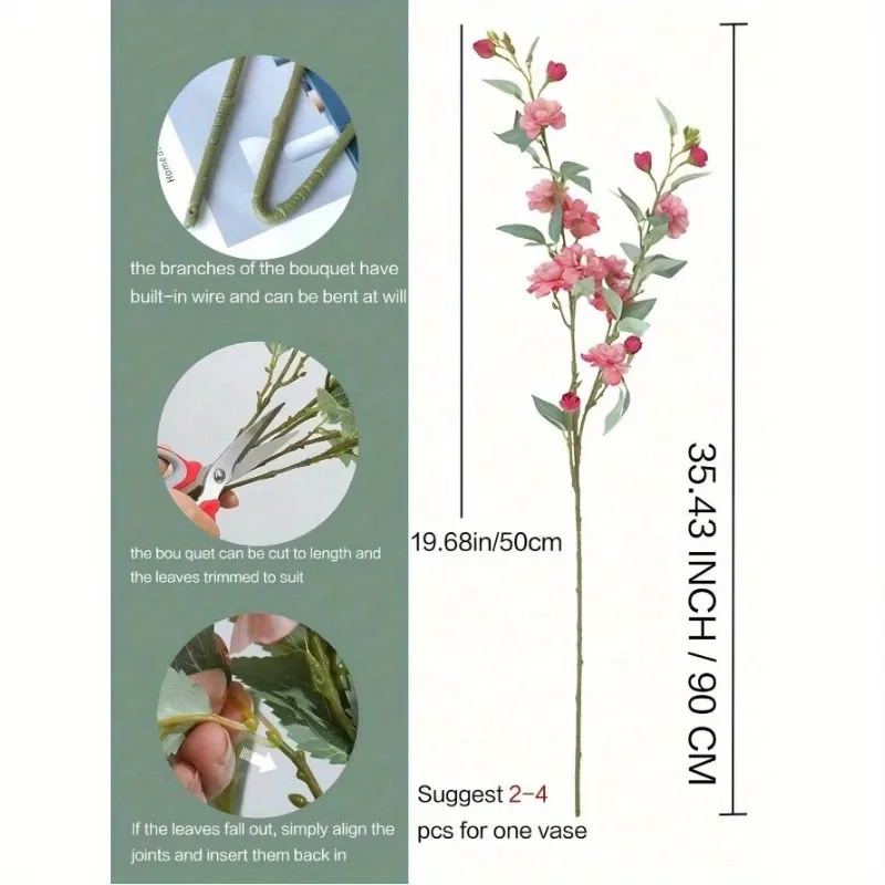 4 Pcs Pink Artificial Flower