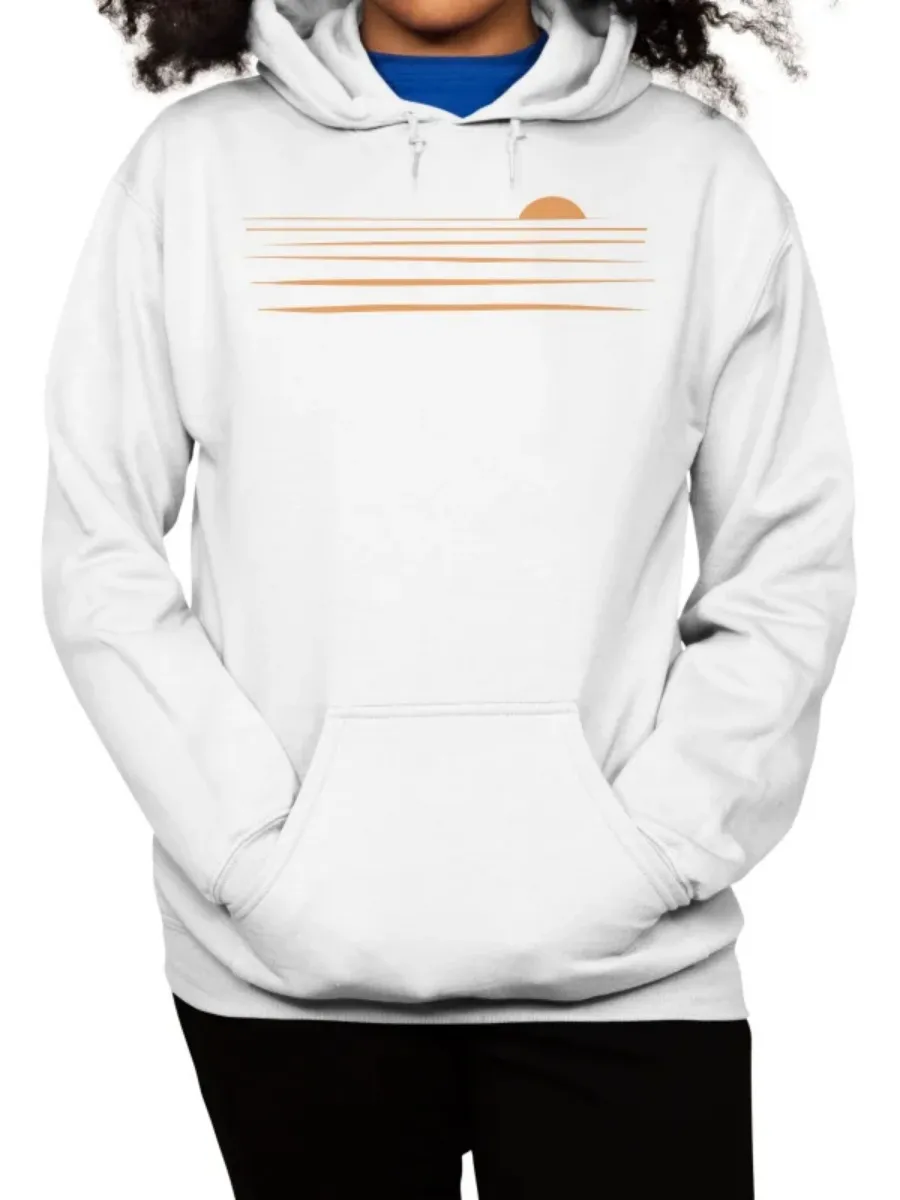 Minimalist Sunset Line Art Hoodie