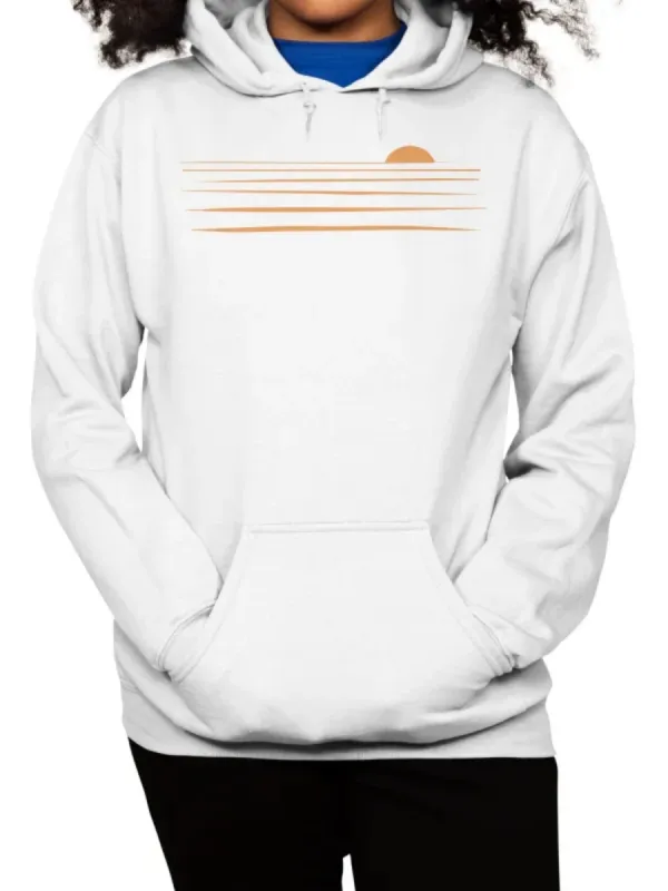 Minimalist Sunset Line Art Hoodie