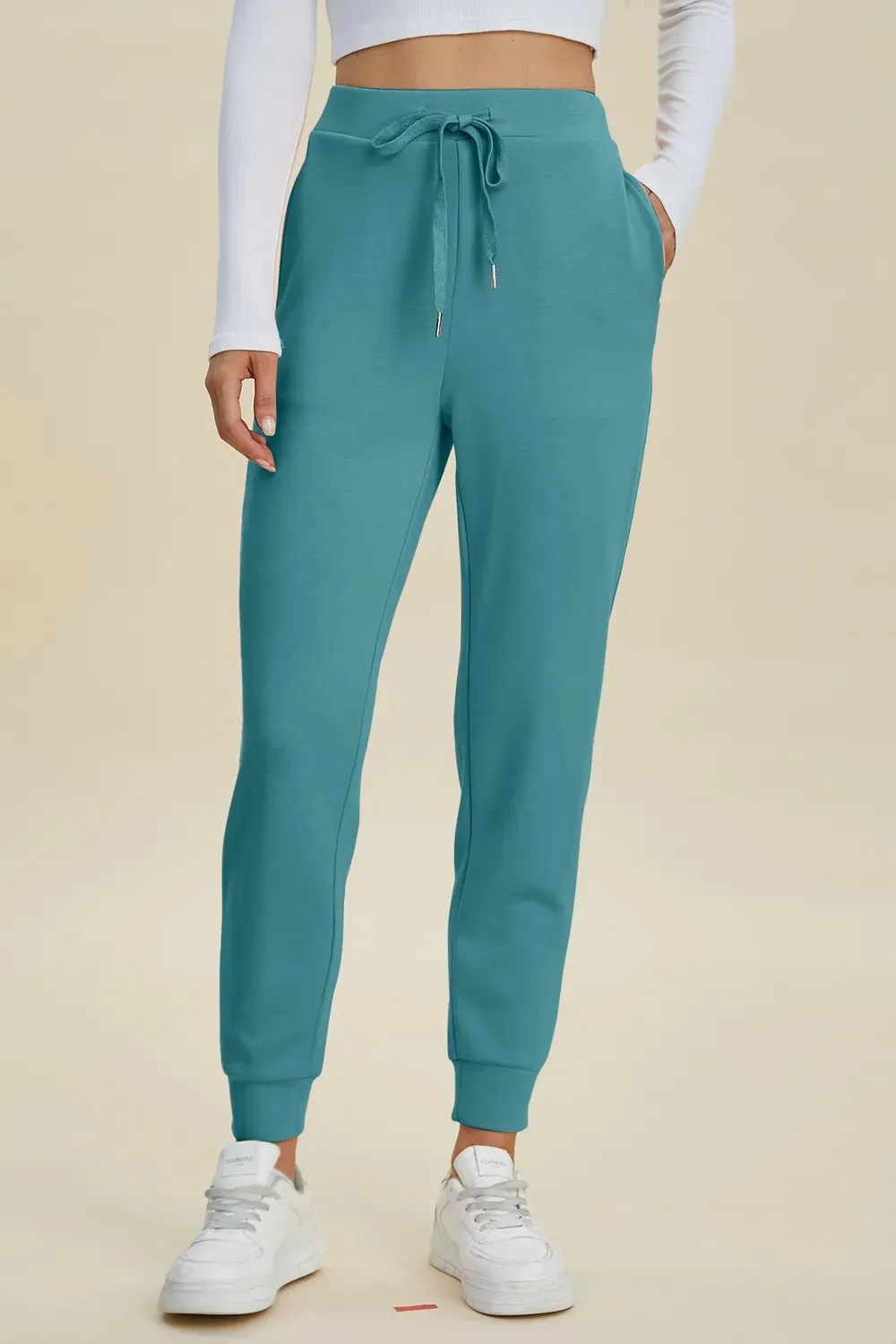 Relaxed High Waist Drawstring Casual Pants