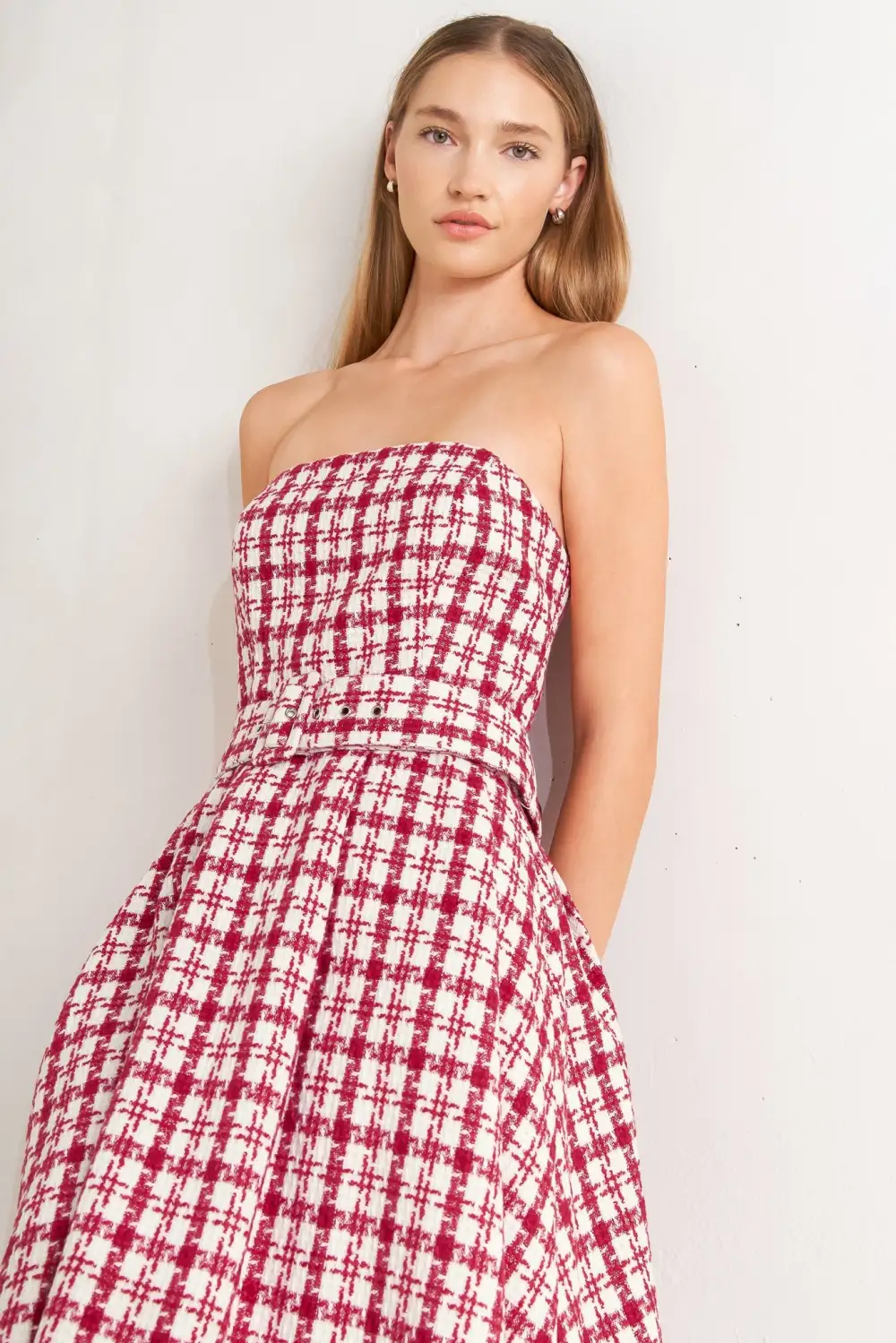 Strapless Tweed Mini Dress