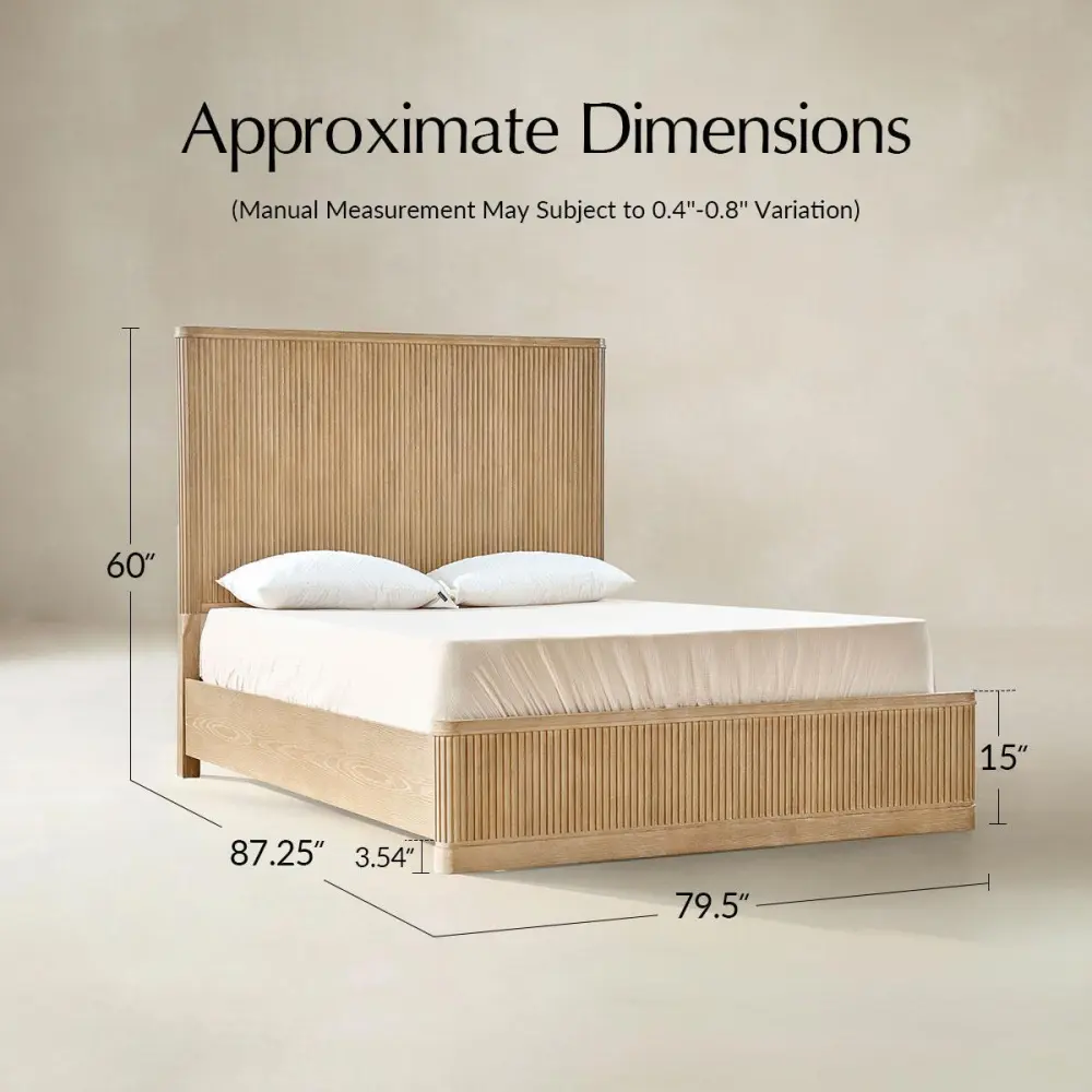 Fluted Textured Wood Bed
