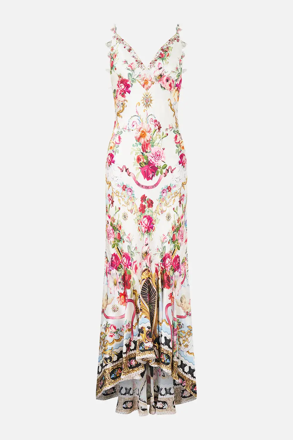 V-Neck Slip Dress with Flounce Hem