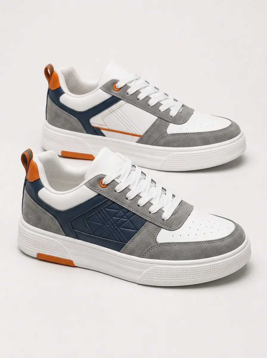 Men's Colorblock Geometric Pattern Patterned Skate Shoes