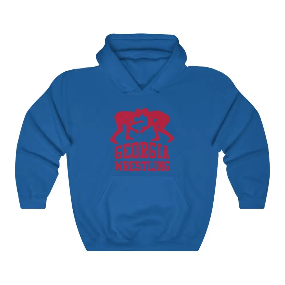 Relaxed Classic Print Wrestling Graphic Pullover Hoodie